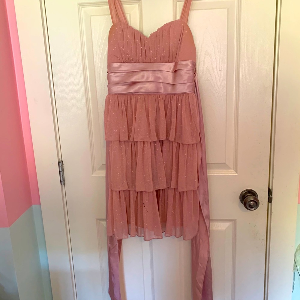 Pink sparkly dress with ribbon tie